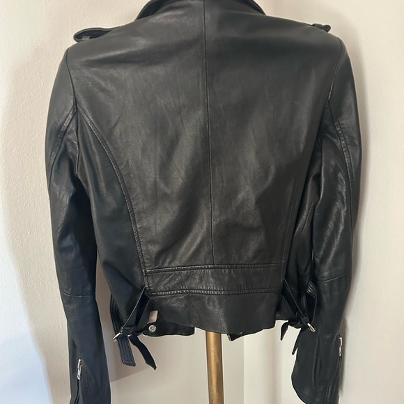 IRO black Asheville moto leather jacket size 38 - Picture 2 of 6